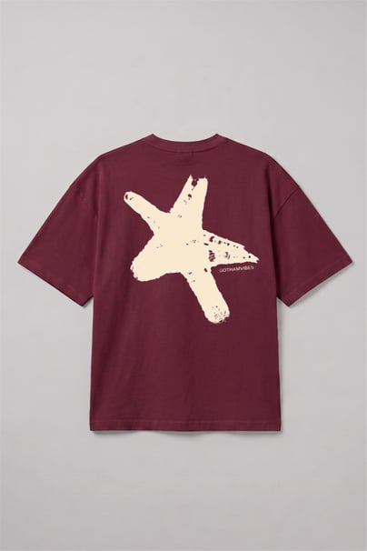 Netrouswear Boxy Star Bordo Premium T-Shirt
